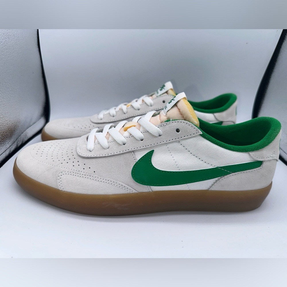 NEW Nike Men's SB Heritage Vulc Skate Shoes Summit White Lucky Green Size 10.5